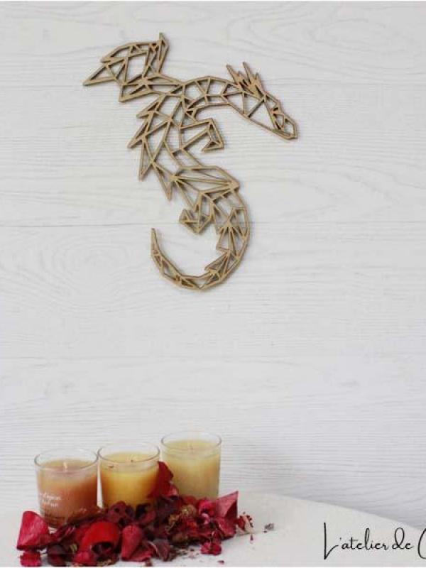 Dragon géométrique bois